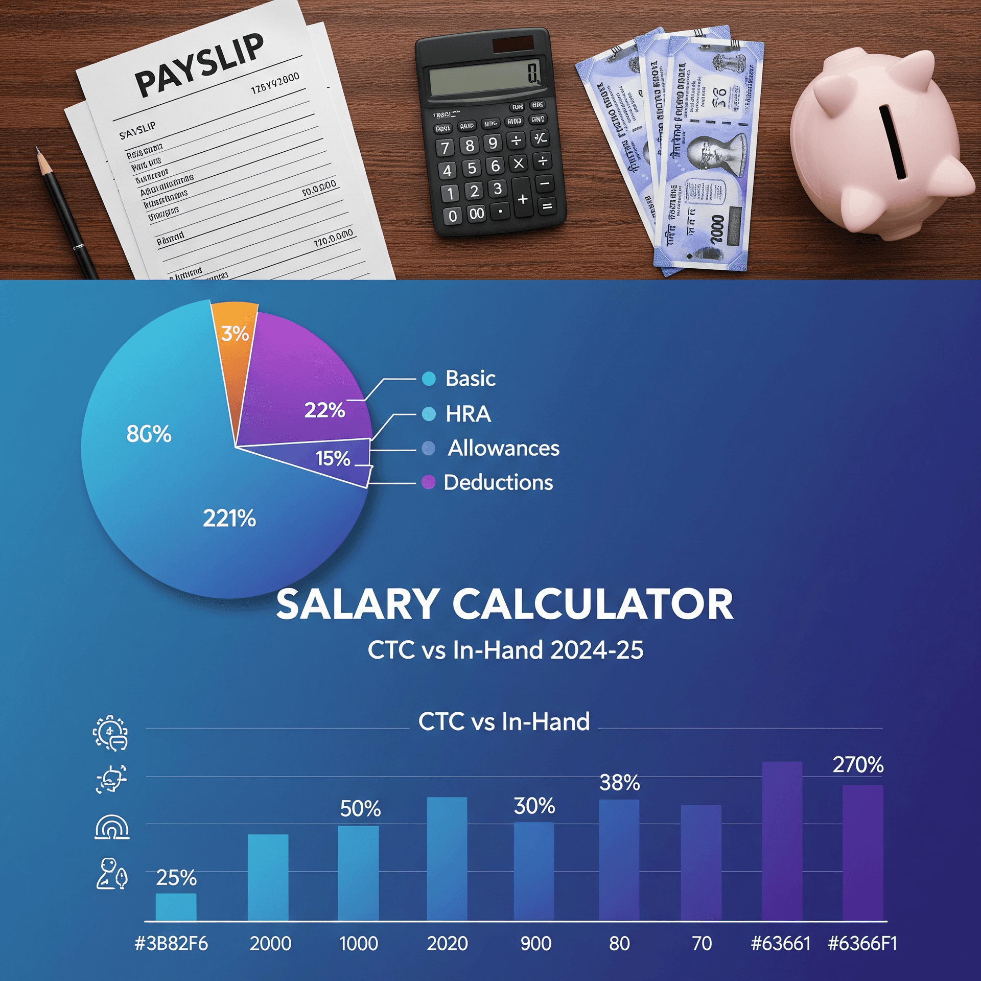 Salary Calculator: CTC vs In-Hand Salary Breakdown (2024-25) illustration