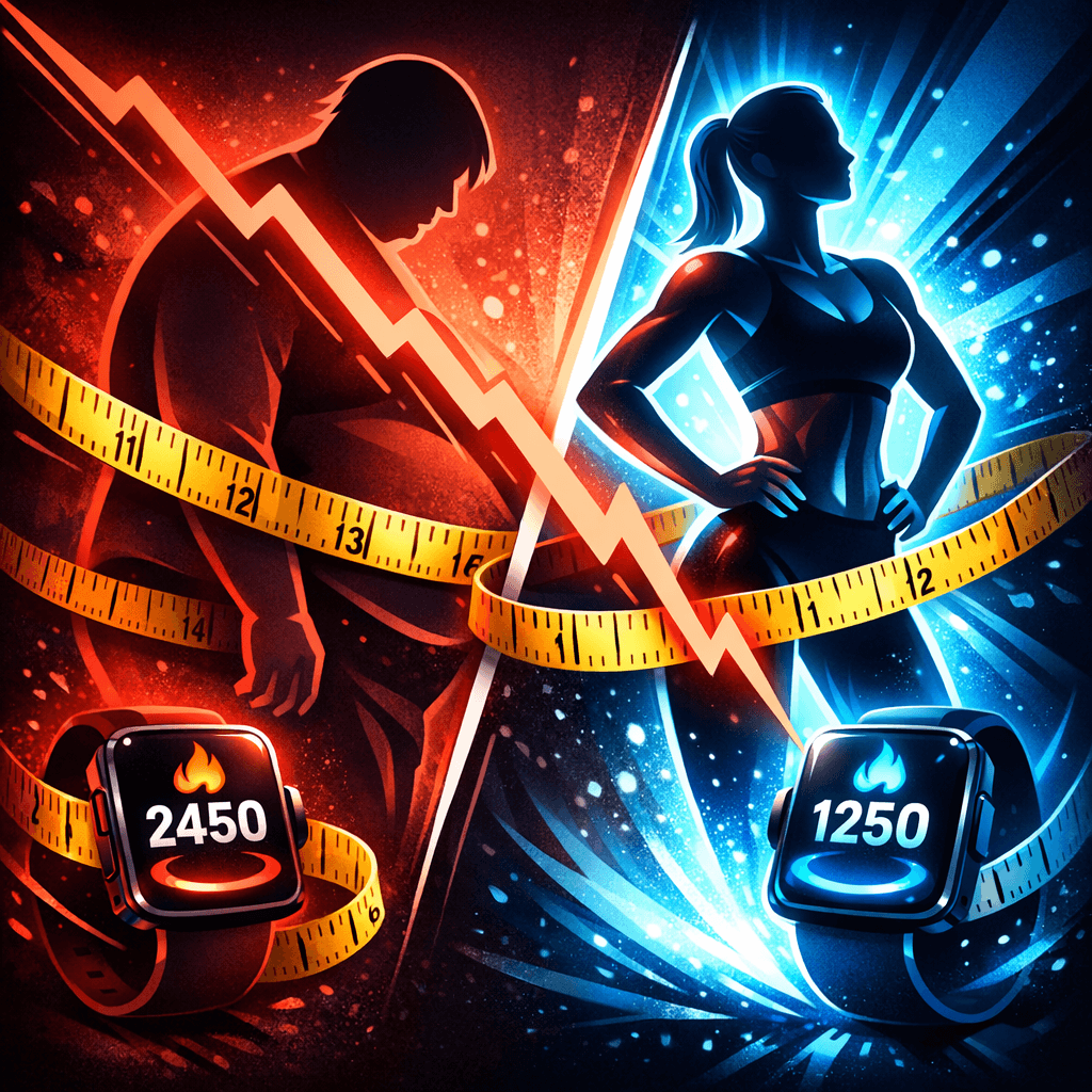 Calorie deficit and macro tracking illustration for weight management