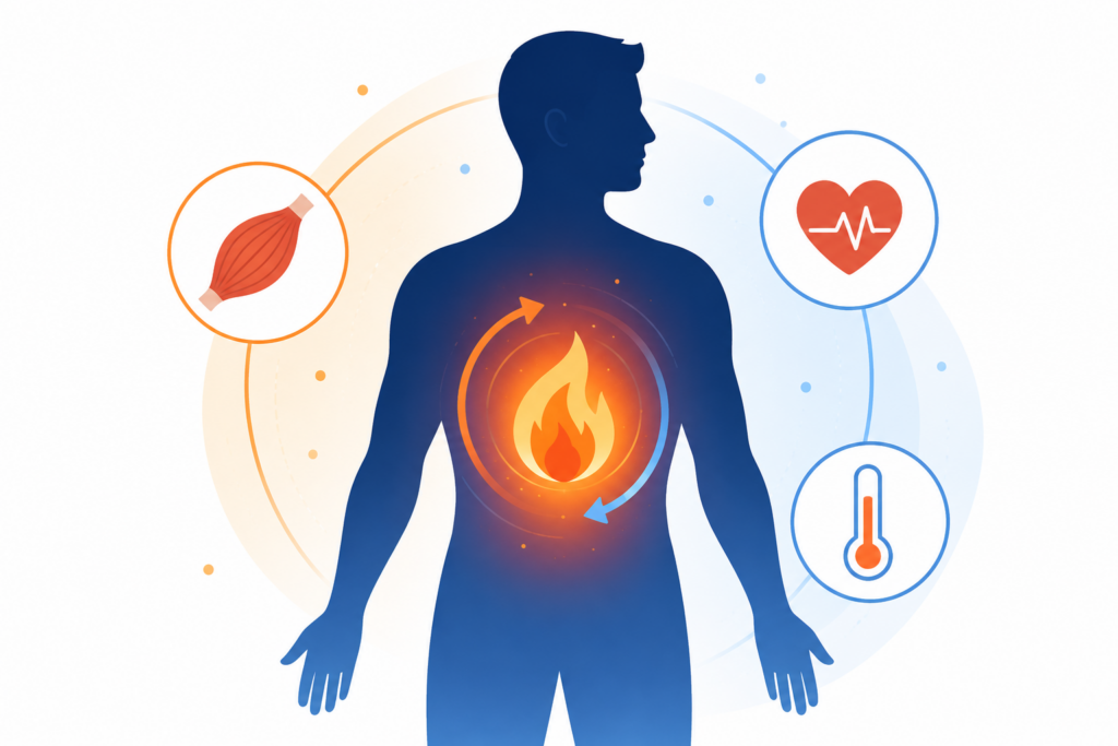 BMR calculator illustration showing metabolism and basal metabolic rate concept