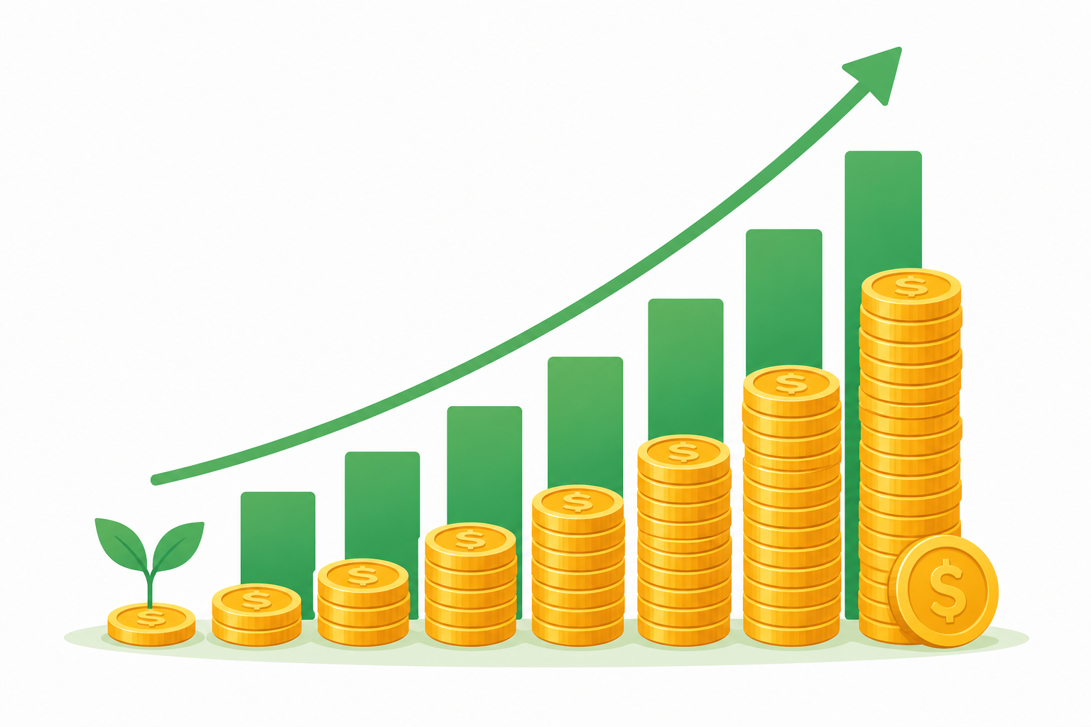 Compound interest calculator chart showing growth from $10,000 to $100,000