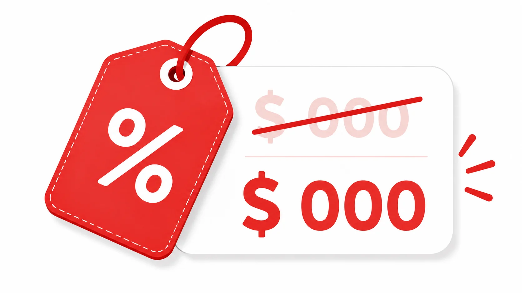 Discount calculator illustration showing original price, discount, and sale price