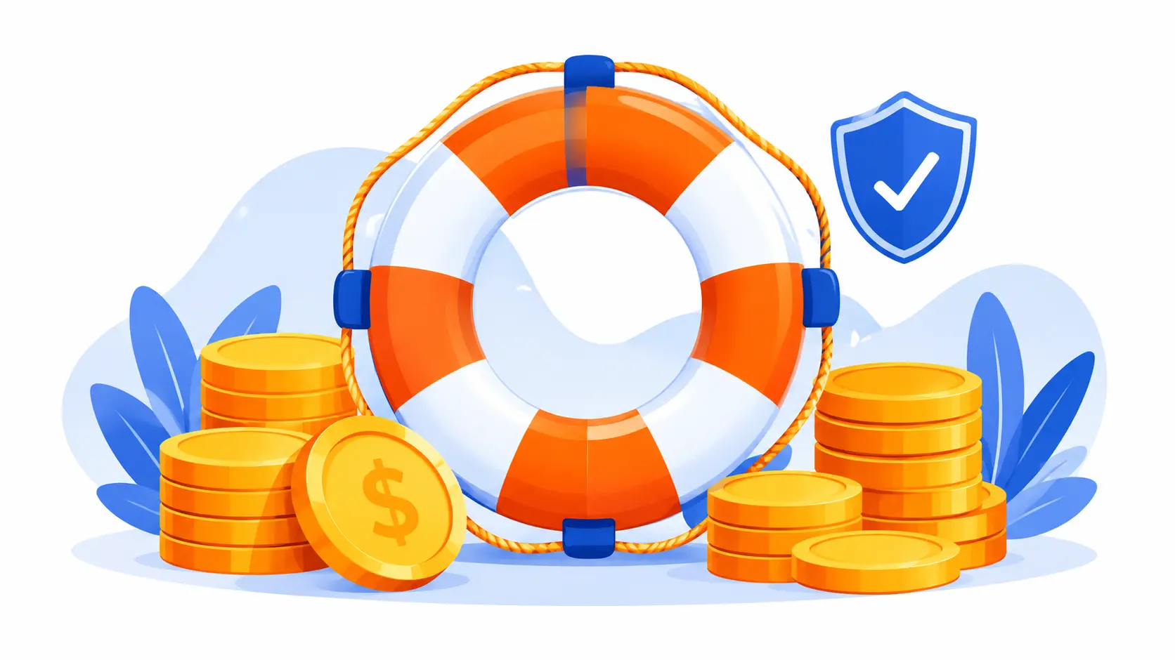 Emergency fund calculator illustration showing savings safety net target