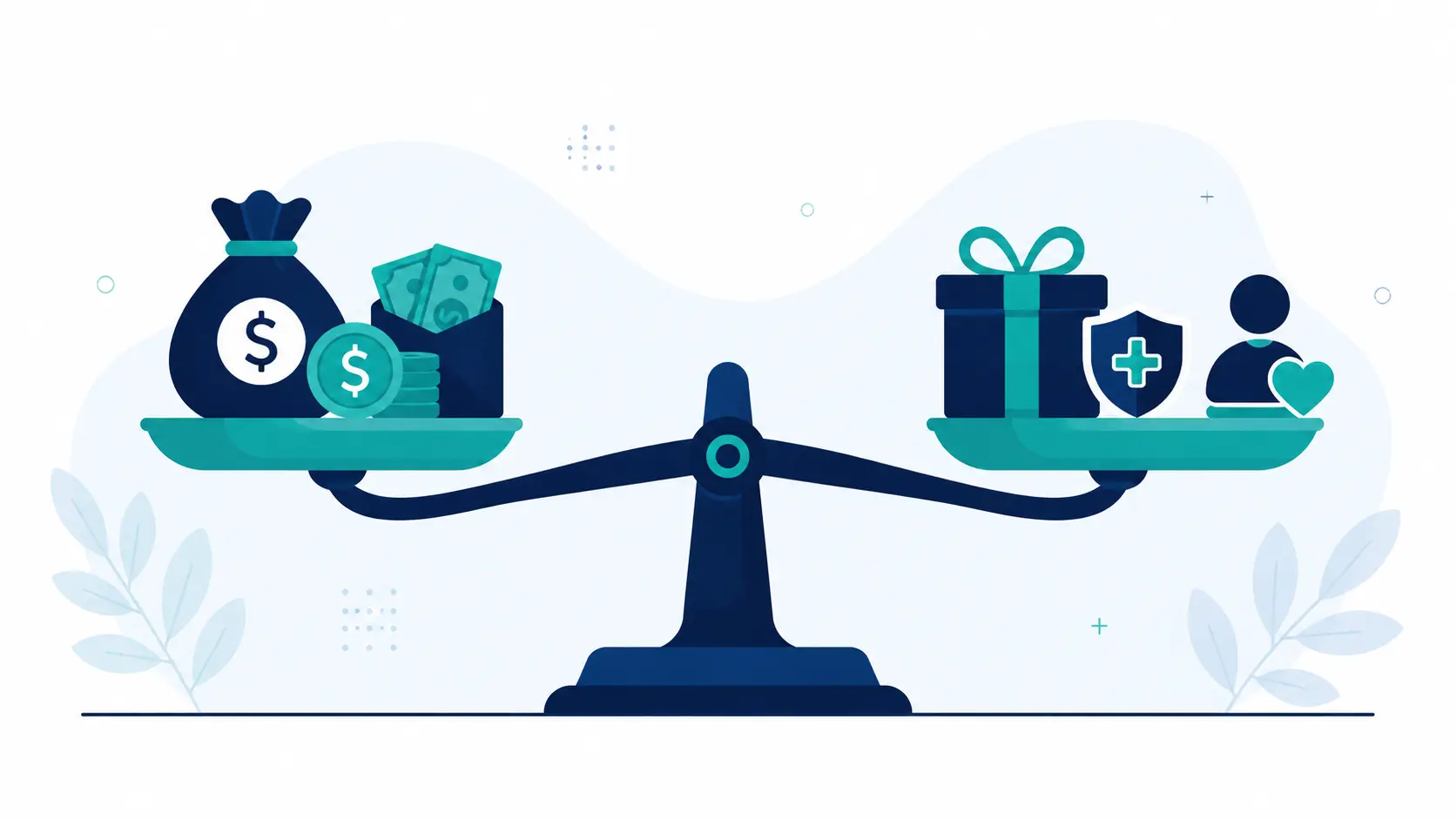 Salary calculator illustration comparing total compensation between two job offers